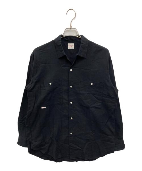 PAPAS（パパス）PAPAS (パパス) オープンカラーシャツ ブラック サイズ:Mの古着・服飾アイテム