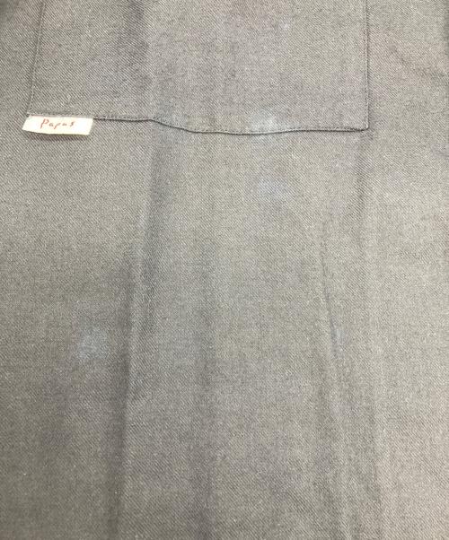 PAPAS（パパス）PAPAS (パパス) オープンカラーシャツ ブラック サイズ:Mの古着・服飾アイテム