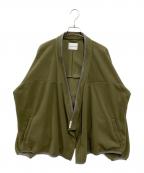 SOMELANDサムランド）の古着「y-COLLAR FLEECE JACKET」｜カーキ