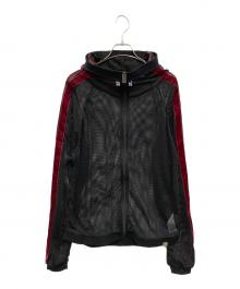 FREE WORLD ORDER（フリーワールドオーダー）の古着「Velor Double Line Mesh Hoodie」｜ブラック