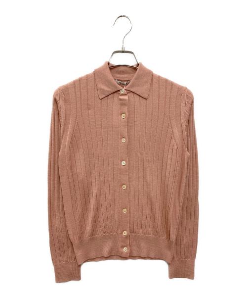 SLOANE（スローン）SLOANE (スローン) 18Gワイドリブ エクストラファインメリノウール×シルク カーディガン ピンク サイズ:1 未使用品の古着・服飾アイテム