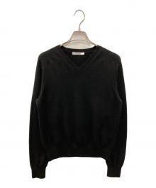 SLOANE（スローン）の古着「10G天竺 エクストラファインメリノウール×カシミア ラグランスリーブ Vネック」｜ブラック