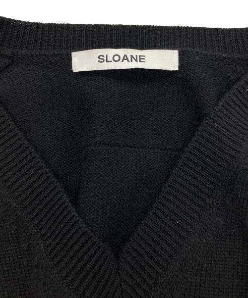 SLOANE（スローン）SLOANE (スローン) 10G天竺 エクストラファインメリノウール×カシミア ラグランスリーブ Vネック ブラック サイズ:SIZE 2 未使用品の古着・服飾アイテム