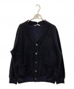 SLOANEスローン）の古着「12Gパイル編み ウール×ナイロン Vネックカーディガン」｜ネイビー
