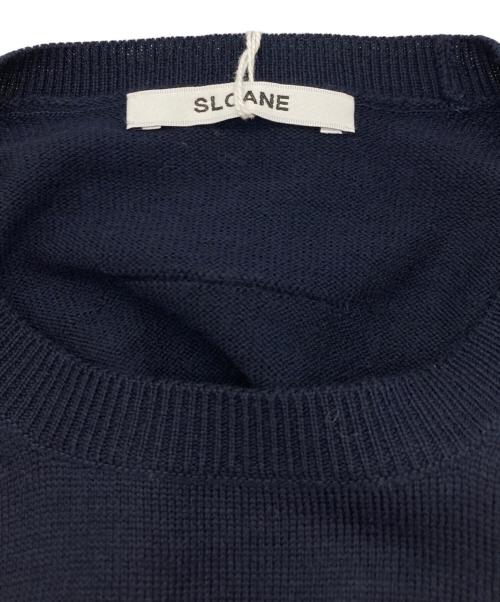 SLOANE（スローン）SLOANE (スローン) 14G天竺 エクストラファインメリノウール ショート丈 クルーネック ネイビー サイズ:SIZE 3の古着・服飾アイテム