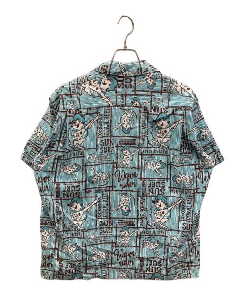 Sun Surf（サンサーフ）Sun Surf (サンサーフ) 【古着】WAVE RIDER アロハシャツ ブルー サイズ:Lの古着・服飾アイテム