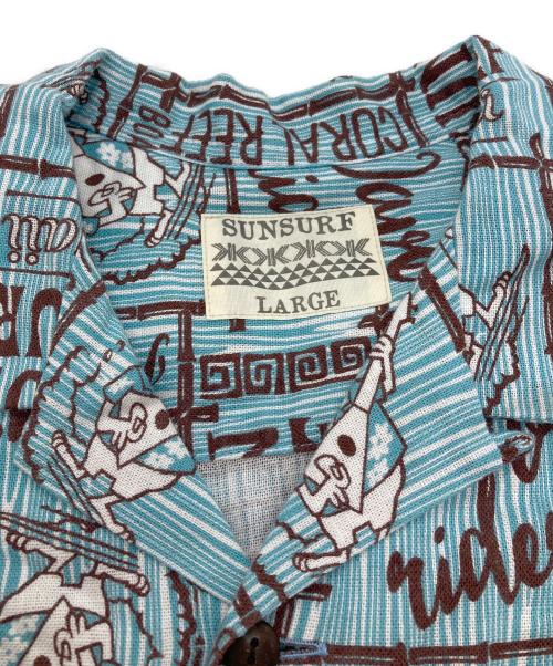 Sun Surf（サンサーフ）Sun Surf (サンサーフ) 【古着】WAVE RIDER アロハシャツ ブルー サイズ:Lの古着・服飾アイテム