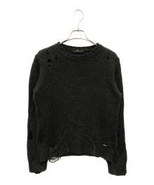 DIESEL（ディーゼル）の古着「アルパカ混ダメージニット」｜グレー