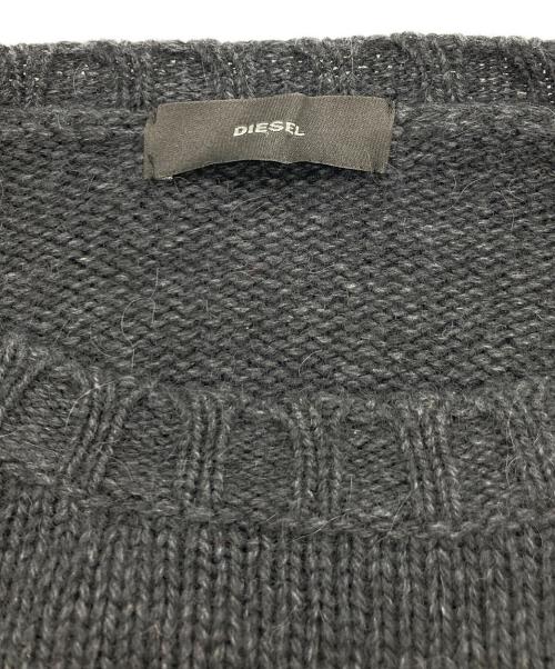 DIESEL（ディーゼル）DIESEL (ディーゼル) アルパカ混ダメージニット グレー サイズ:FREEの古着・服飾アイテム