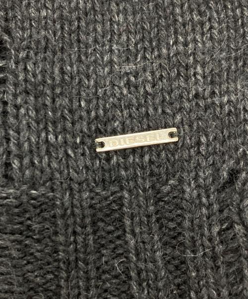 DIESEL（ディーゼル）DIESEL (ディーゼル) アルパカ混ダメージニット グレー サイズ:FREEの古着・服飾アイテム