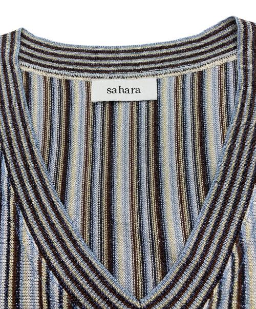 sahara（サハラ）sahara (サハラ) Striped Glitter Dress ブルー サイズ:FREEの古着・服飾アイテム