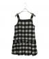 OBLI（オブリ）の古着「チェックロンパースワンピース」｜ホワイト×ブラック
