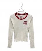 Vivienne Westwood RED LABELヴィヴィアンウエストウッドレッドレーベル）の古着「ORBワッペン リブニットプルオーバー」｜ホワイト×レッド