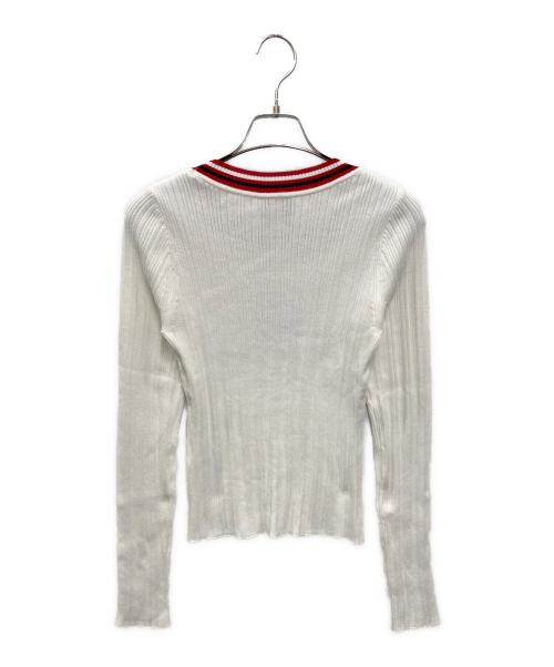 Vivienne Westwood RED LABEL（ヴィヴィアンウエストウッドレッドレーベル）Vivienne Westwood RED LABEL (ヴィヴィアンウエストウッドレッドレーベル) ORBワッペン リブニットプルオーバー ホワイト×レッド サイズ:00 未使用品の古着・服飾アイテム