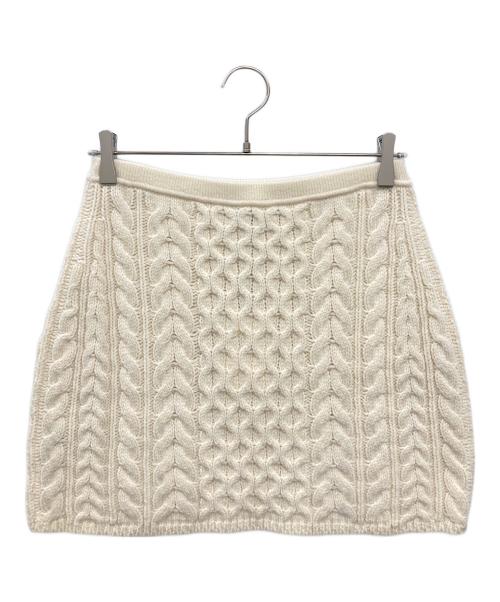 theory（セオリー）theory (セオリー) Felted Wool Cash Cable Mini F スカート ホワイト サイズ:S 未使用品の古着・服飾アイテム