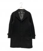 BLACK LABEL CRESTBRIDGEブラックレーベル クレストブリッジ）の古着「カシミヤ混ウールコート」｜ブラック