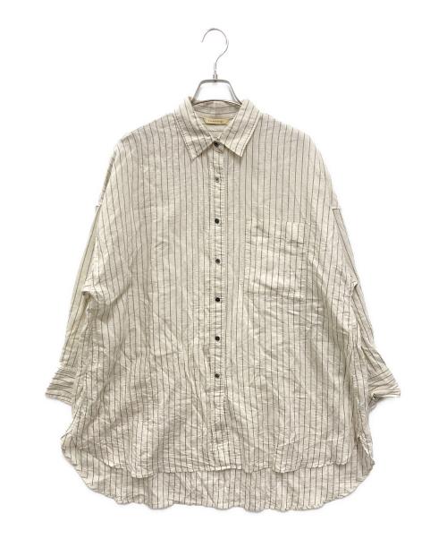 Curensology（カレンソロジー）Curensology (カレンソロジー) ワッシャーストライプシャツ アイボリー サイズ:FREEの古着・服飾アイテム