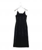 ANDRESDアンドレスド）の古着「カーヴドスクエアベロアドレス」｜ブラック