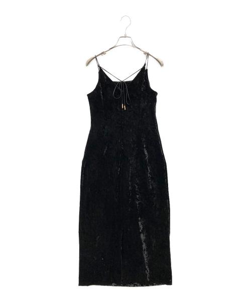 ANDRESD（アンドレスド）ANDRESD (アンドレスド) カーヴドスクエアベロアドレス ブラック サイズ:M 未使用品の古着・服飾アイテム