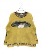 YEAH RIGHT!イェーライト）の古着「クルーネック切替ニット」｜イエロー