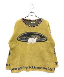 YEAH RIGHT!（イェーライト）の古着「クルーネック切替ニット」｜イエロー