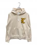 LACOSTE LIVEラコステライブ）の古着「カレッジワッペンフードスウェット」｜アイボリー