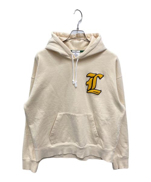 LACOSTE LIVE（ラコステライブ）LACOSTE LIVE (ラコステライブ) カレッジワッペンフードスウェット アイボリー サイズ:Lの古着・服飾アイテム