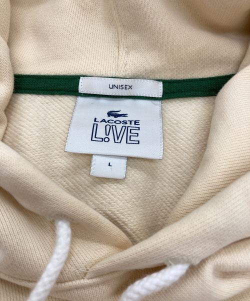 LACOSTE LIVE（ラコステライブ）LACOSTE LIVE (ラコステライブ) カレッジワッペンフードスウェット アイボリー サイズ:Lの古着・服飾アイテム