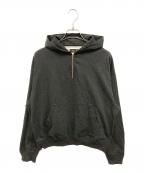 DRAWERドゥロワー）の古着「PRE 裏毛ハーフジップフーディ」｜ブラック