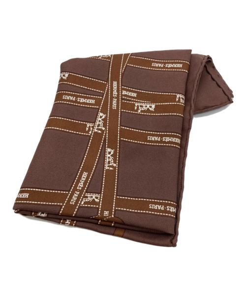HERMES（エルメス）HERMES (エルメス) シルクスカーフ ブラウン サイズ:45cm×45cmの古着・服飾アイテム