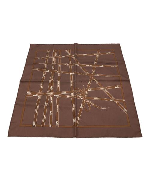 HERMES（エルメス）HERMES (エルメス) シルクスカーフ ブラウン サイズ:45cm×45cmの古着・服飾アイテム