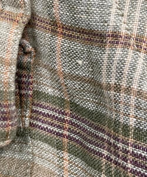 POLO RALPH LAUREN（ポロ・ラルフローレン）POLO RALPH LAUREN (ポロ・ラルフローレン) リネンチェックシャツ ブラウン サイズ:XLの古着・服飾アイテム