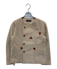 MONTGOMERY（モンゴメリー）の古着「コーデュロイノーカラージャケット」｜ベージュ