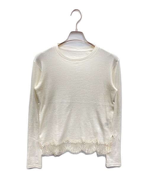 cccmalie（シーマリー）cccmalie (シーマリー) 裾レースシアーカットソー ホワイト サイズ:36の古着・服飾アイテム