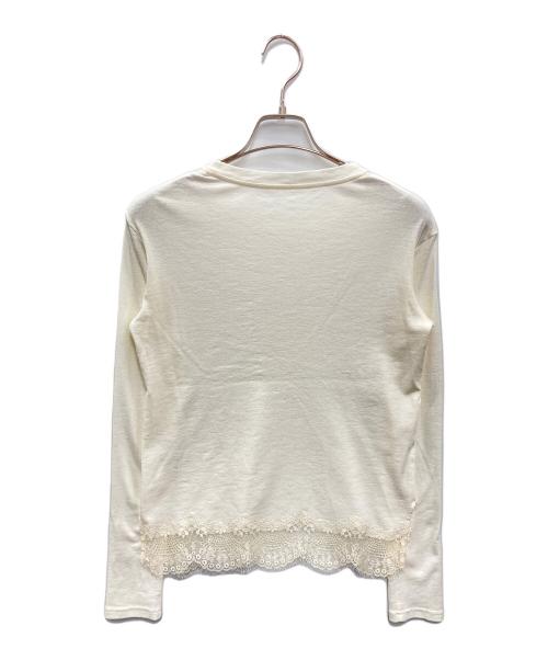 cccmalie（シーマリー）cccmalie (シーマリー) 裾レースシアーカットソー ホワイト サイズ:36の古着・服飾アイテム