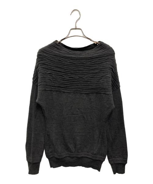 Martin Margiela1（マルタンマルジェラ1）Martin Margiela1 (マルタンマルジェラ1) 皺加工ウールニット グレー サイズ:Sの古着・服飾アイテム