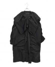 HIROKO KOSHINO（ヒロコ コシノ）の古着「タフタギャザーコート」｜ブラック
