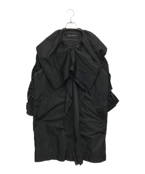 HIROKO KOSHINO（ヒロコ コシノ）HIROKO KOSHINO (ヒロコ コシノ) タフタギャザーコート ブラック サイズ:38の古着・服飾アイテム