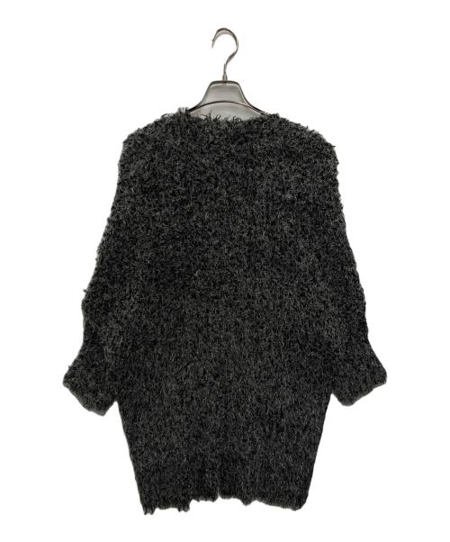 PLEATS PLEASE（プリーツプリーズ）PLEATS PLEASE (プリーツプリーズ) シャギープリーツ クルーネック ロングカーディガン ブラック サイズ:3の古着・服飾アイテム