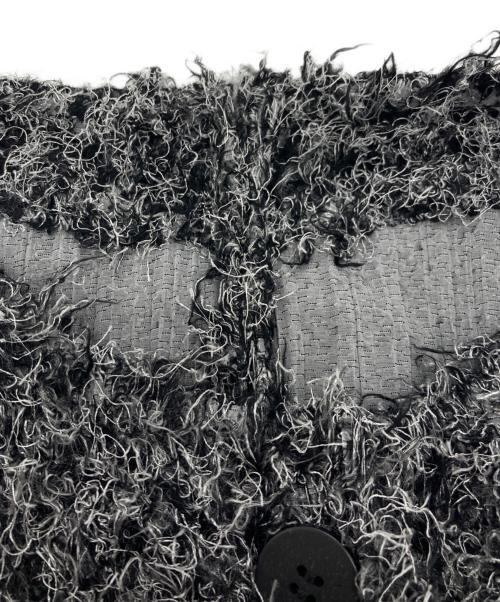 PLEATS PLEASE（プリーツプリーズ）PLEATS PLEASE (プリーツプリーズ) シャギープリーツ クルーネック ロングカーディガン ブラック サイズ:3の古着・服飾アイテム