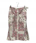 sacaiサカイ）の古着「Bandana Print Skirt」｜ホワイト×レッド