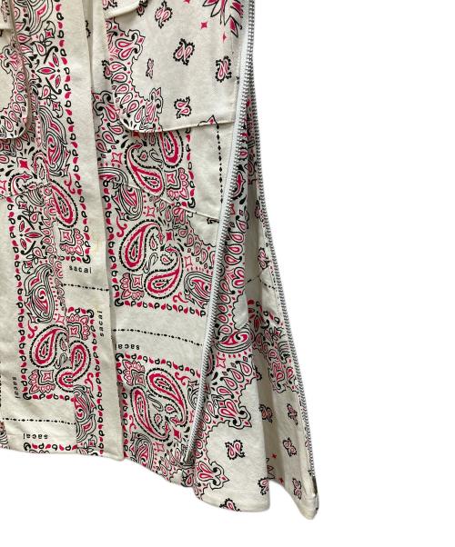 sacai（サカイ）sacai (サカイ) Bandana Print Skirt ホワイト×レッド サイズ:2の古着・服飾アイテム