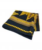 HERMESエルメス）の古着「カレ90 Eperon d'or 黄金の拍車 シルクスカーフ」｜ブラック