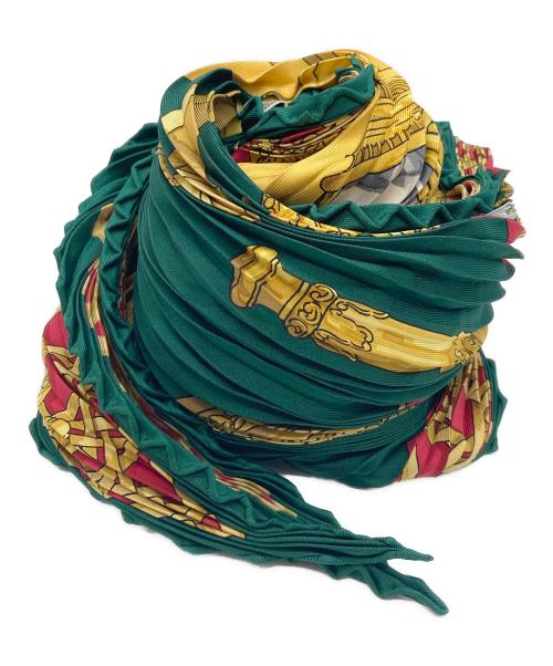 HERMES（エルメス）HERMES (エルメス) プリーツカレ90 FEUX DE ROUTE 馬車のランタン グリーンの古着・服飾アイテム