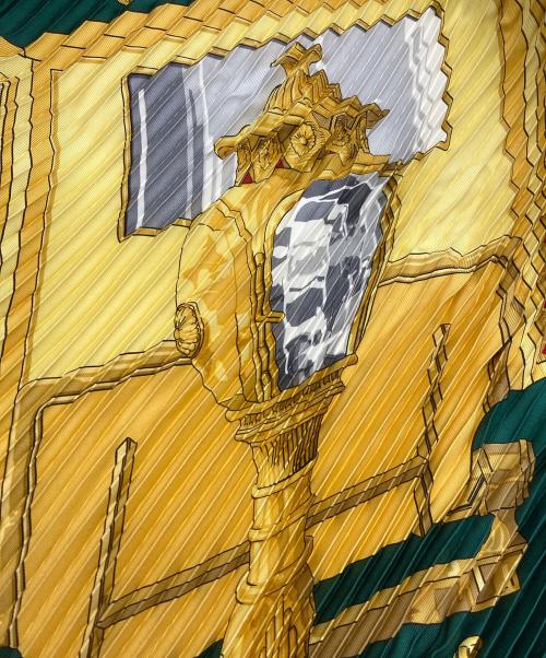 HERMES（エルメス）HERMES (エルメス) プリーツカレ90 FEUX DE ROUTE 馬車のランタン グリーンの古着・服飾アイテム