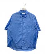 Graphpaperグラフペーパー）の古着「Broad S/S Oversized Regular Collar Shirt」｜ブルー