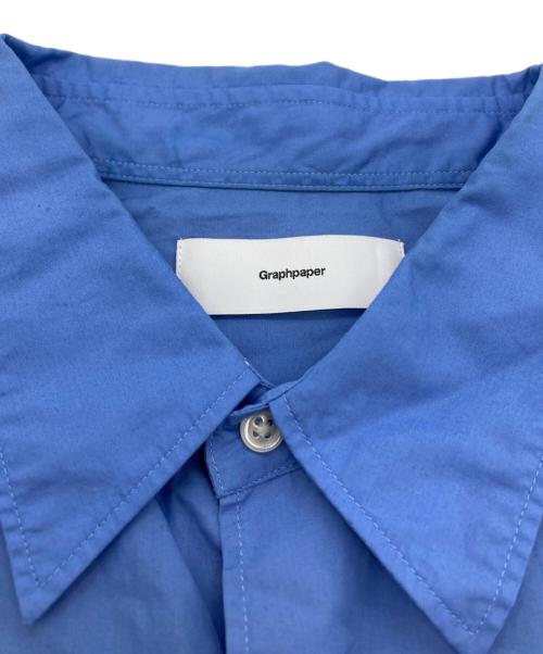 Graphpaper（グラフペーパー）Graphpaper (グラフペーパー) Broad S/S Oversized Regular Collar Shirt ブルー サイズ:FREEの古着・服飾アイテム