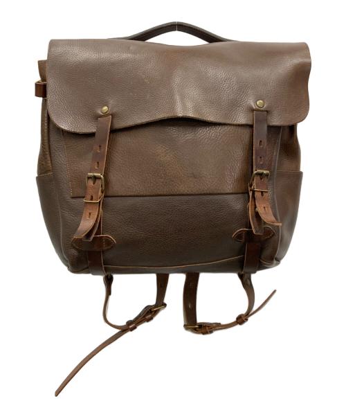 Bleu de chauffe（ブルードゥシャフ）bleu de chauffe (ブルードゥシャフ) レザーバックパック ブラウンの古着・服飾アイテム