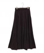ATONエイトン）の古着「FRESCA KANOKO GATHERED SKIRT」｜ブラウン