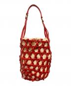 POLO RALPH LAURENポロ・ラルフローレン）の古着「レザーミディアムバスケット」｜レッド×ベージュ